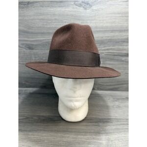 Indiana Jones Fedora Hat Brown Medium 100% Wool Hatband Harrison Ford Style USA
